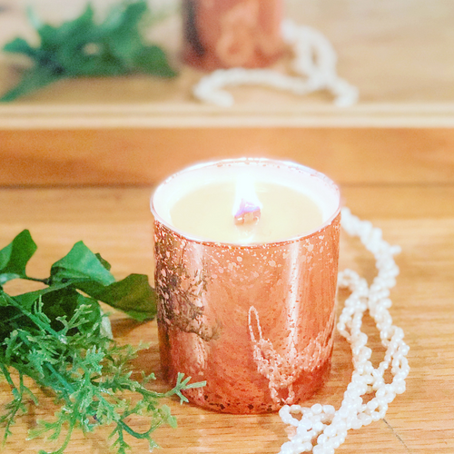 Rose Gold with Wood Wick Candles